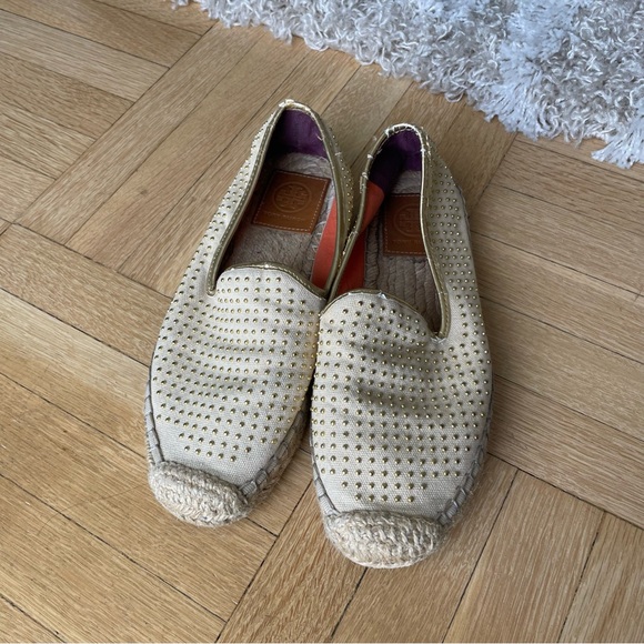 Tory Burch Shoes - Tory Burch Gold Stud Espadrilles